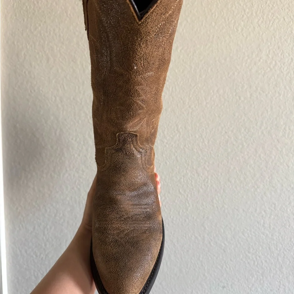 Tony Lama suede Western Cowboy Boots - Picture 2 of 4